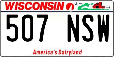 WI license plate 507NSW