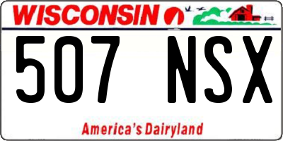 WI license plate 507NSX