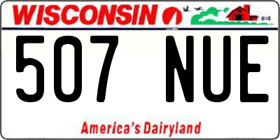 WI license plate 507NUE