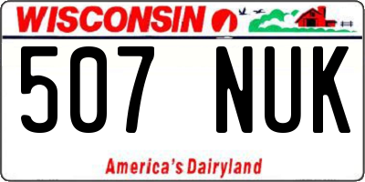 WI license plate 507NUK