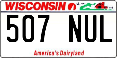 WI license plate 507NUL