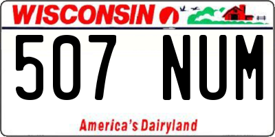 WI license plate 507NUM