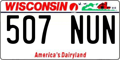 WI license plate 507NUN