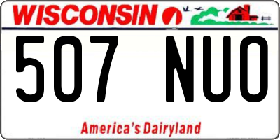 WI license plate 507NUO