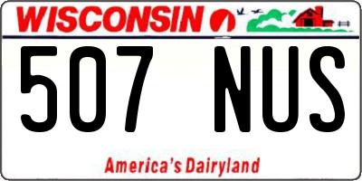 WI license plate 507NUS