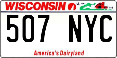 WI license plate 507NYC