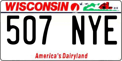 WI license plate 507NYE