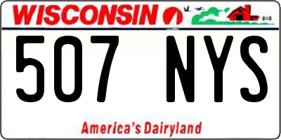 WI license plate 507NYS