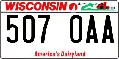WI license plate 507OAA
