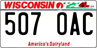 WI license plate 507OAC