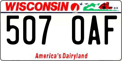 WI license plate 507OAF