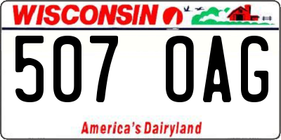 WI license plate 507OAG