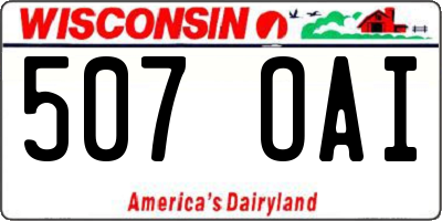 WI license plate 507OAI