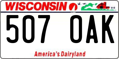 WI license plate 507OAK