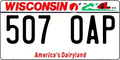 WI license plate 507OAP