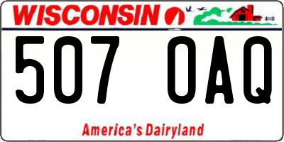 WI license plate 507OAQ