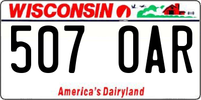 WI license plate 507OAR