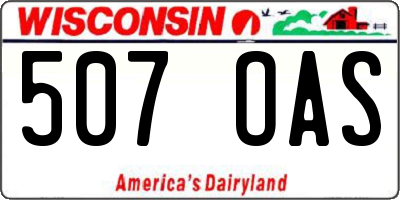 WI license plate 507OAS