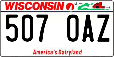 WI license plate 507OAZ