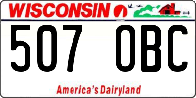 WI license plate 507OBC