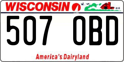 WI license plate 507OBD