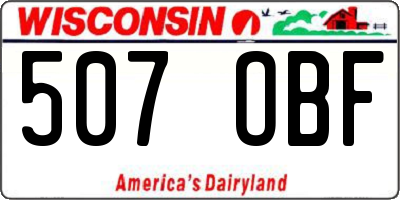 WI license plate 507OBF