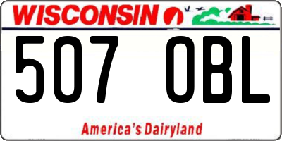 WI license plate 507OBL