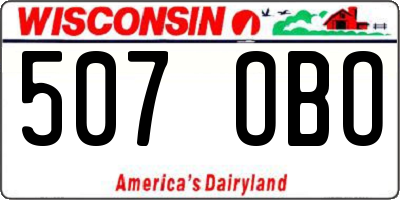 WI license plate 507OBO