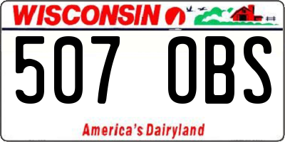 WI license plate 507OBS