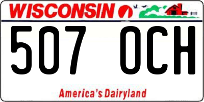 WI license plate 507OCH