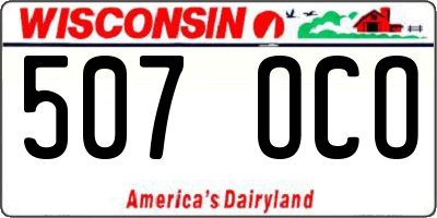WI license plate 507OCO