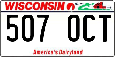 WI license plate 507OCT