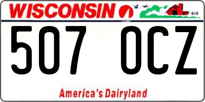 WI license plate 507OCZ