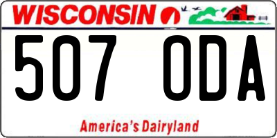 WI license plate 507ODA