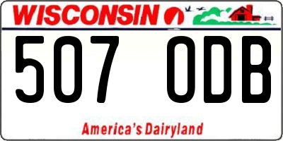 WI license plate 507ODB