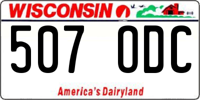 WI license plate 507ODC