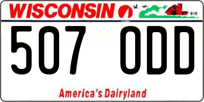 WI license plate 507ODD
