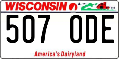 WI license plate 507ODE