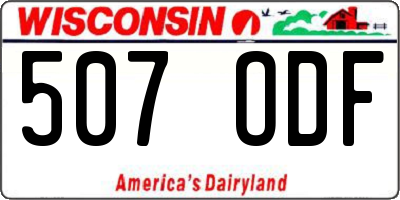 WI license plate 507ODF