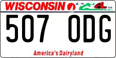 WI license plate 507ODG