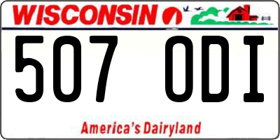 WI license plate 507ODI