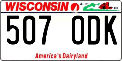 WI license plate 507ODK