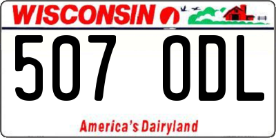 WI license plate 507ODL