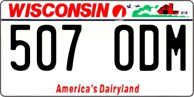 WI license plate 507ODM