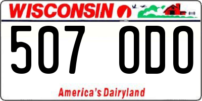 WI license plate 507ODO