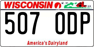 WI license plate 507ODP