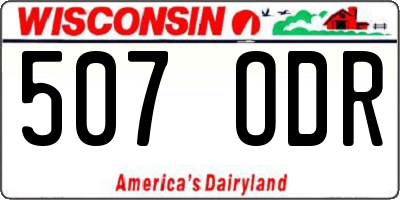 WI license plate 507ODR
