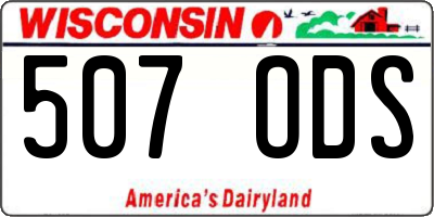 WI license plate 507ODS