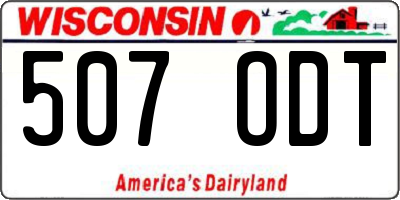 WI license plate 507ODT