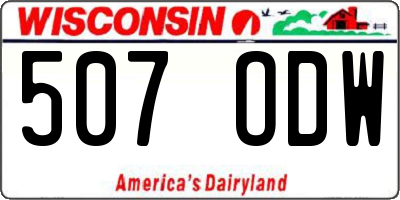 WI license plate 507ODW
